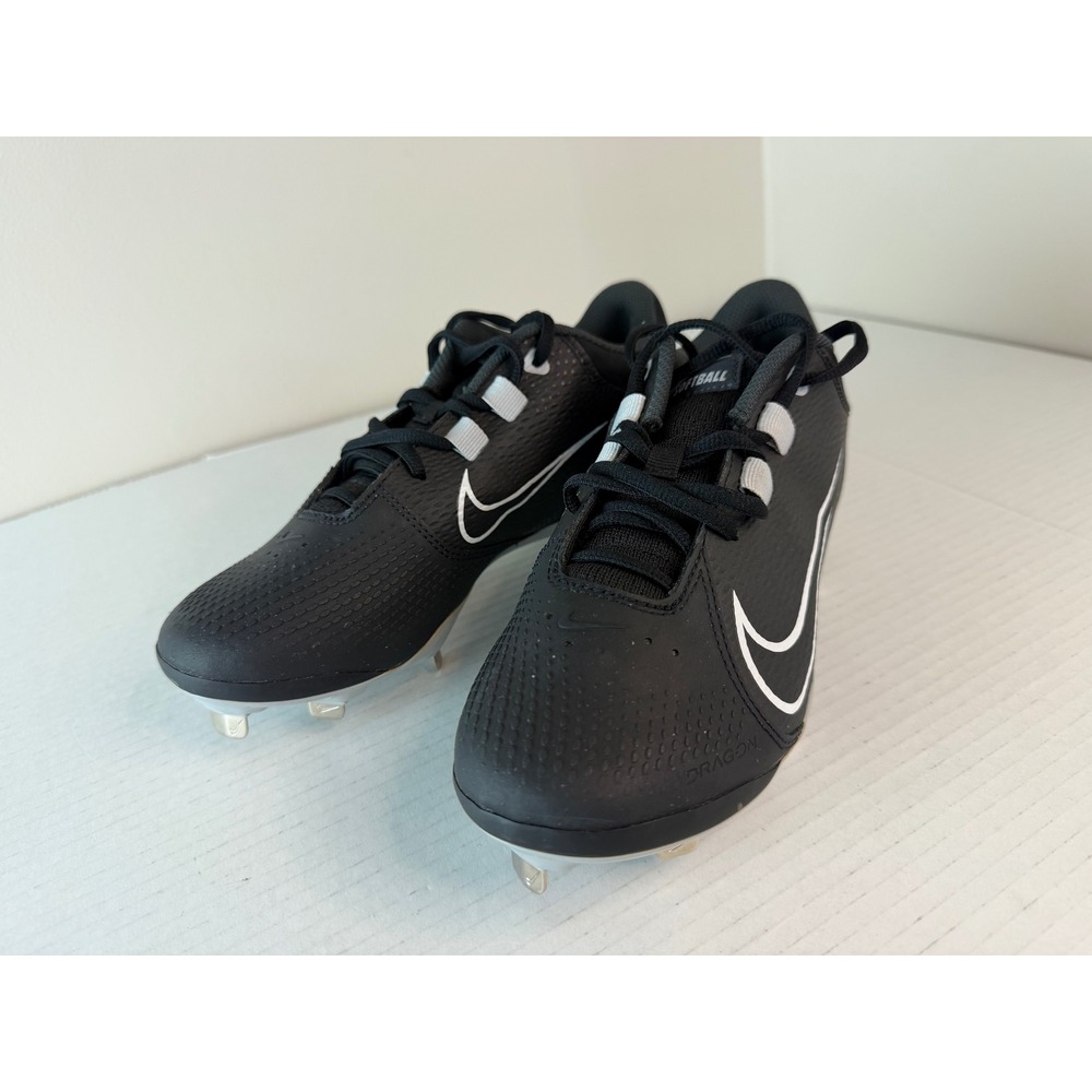 Nike Hyperdiamond 4 Renew Black White Logo Cleats Baseball Shoes Women's 7.5